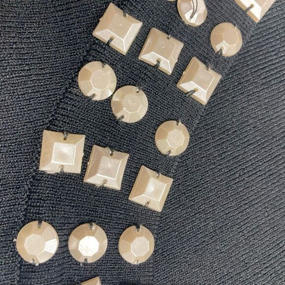 CABLE & GAUGE Women’s Black Beaded Shrug Cardigan Sweater Size XL - Picture 8 of 9